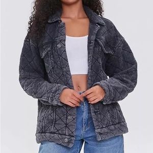 Black/Grey Diamond Quilted Jacket